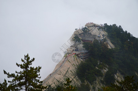 云梯陕西西岳实拍自然风景照背景