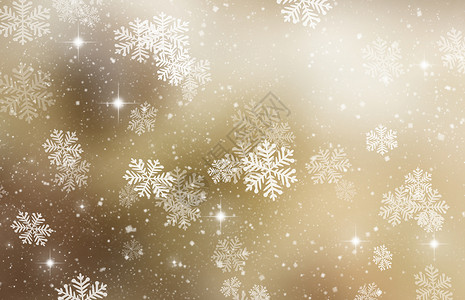 白色圣诞背景金色雪花背景设计图片