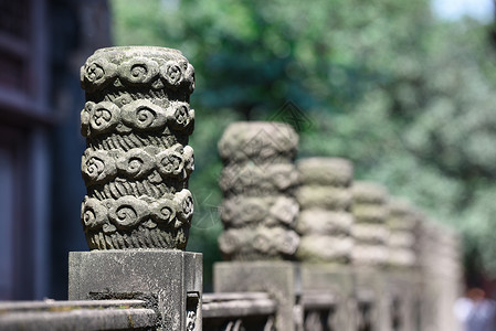 大祥云素材中国风石头栏杆素材背景