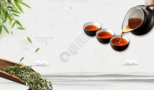 茶小清新素材中式风格设计图片