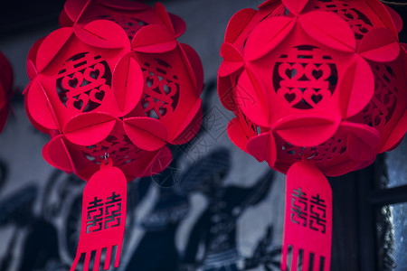 中国元素喜庆时用的花球背景图片