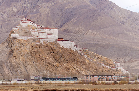 西藏江孜宗山古堡背景