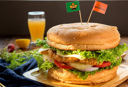 超级大汉堡特色美食巨无霸高清图片