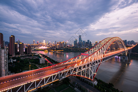 重庆朝天门夜景重庆朝天门长江大桥背景