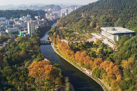 航拍遵义城市森林公园高清图片