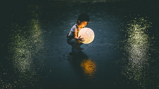 唯美月球灯高清童年素材高清图片