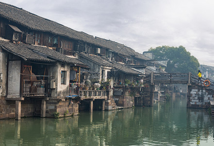 河上镇江南水乡旅游景点乌镇背景