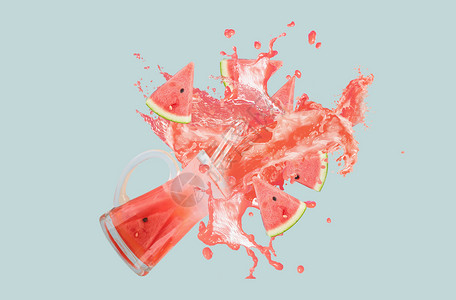 西柚果肉喷溅的果汁设计图片