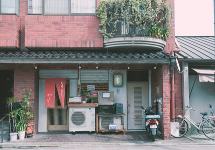 日本街道一角背景图片