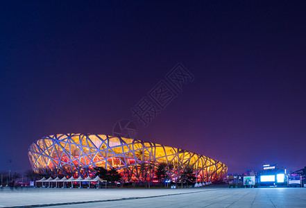 鸟巢夜景鸟巢体育馆高清图片