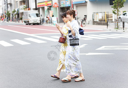 日本服装东京街景背景