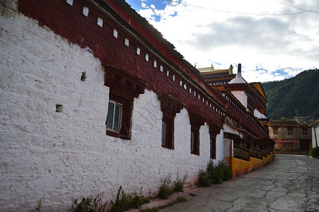 川藏区藏式建筑背景图片