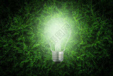 绿色环保灯泡背景图片