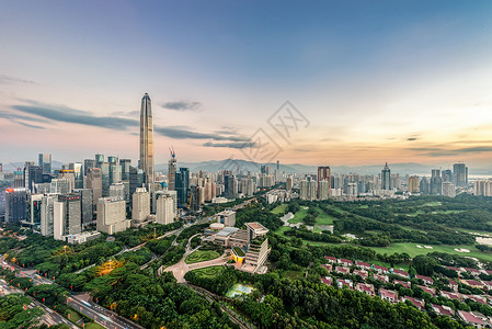 西安绿地中心深圳地标城市建筑风光背景