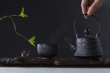 食物饮品功夫茶道背景