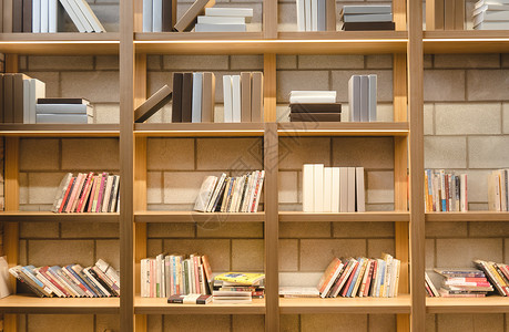 书架墙咖啡屋书架背景