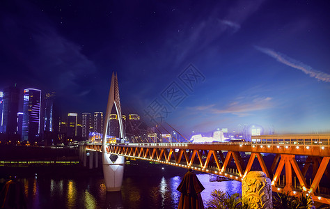 夜拍跨江大桥高清图片