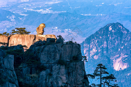 黄山区黄山猴子观海背景