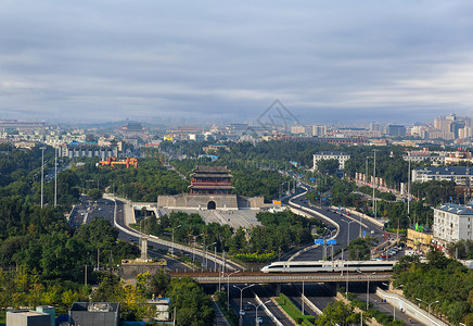 二环北京永定门城楼背景