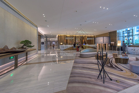 五星级酒店希尔顿大堂背景图片