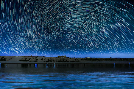 青海湖二郎剑星空图片