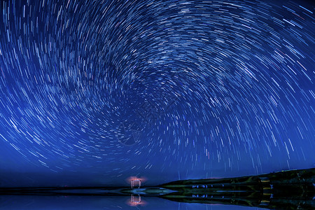 圣剑青海湖二郎剑星空背景