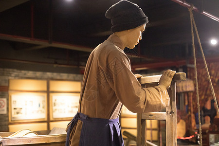 老上海黄道婆织布背景图片