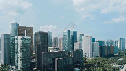 航拍杭州滨江区金融商业区建筑群高清图片素材