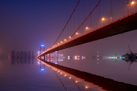 武汉城市夜景鹦鹉洲长江大桥背景图片