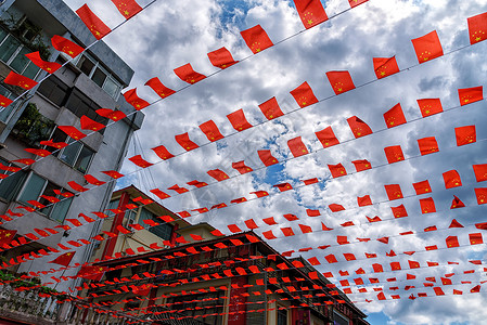 中国骄傲飘扬的国旗背景