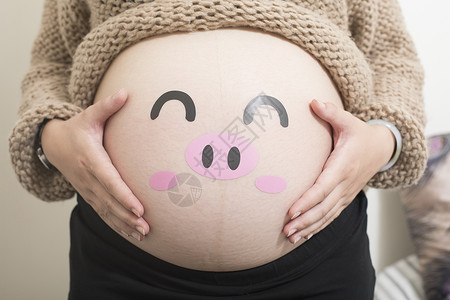 孕妇照肚子表情高清图片