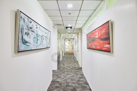 商务中心 联合办公 孵化器 创业园区办公室长廊背景图片
