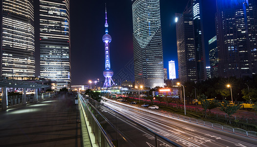 现代城市上海夜景图片素材