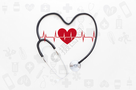 爱心护理听诊器创意图设计图片