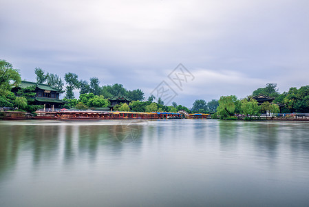 扬州博物馆扬州瘦西湖背景