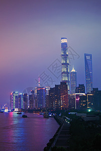 夜色朦胧的黄浦江夜景背景图片