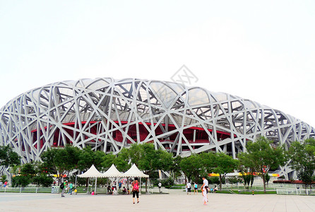北京鸟巢背景图片