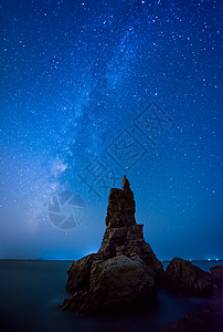 海面夜景银河大将军背景