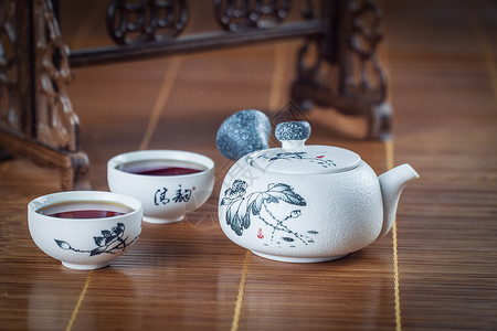 中国国学茶壶茶具茶杯背景