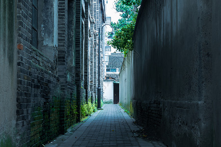 中国古典风格小巷背景图片素材