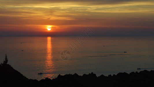 海岸城韩国济州岛城山日出峰日出背景