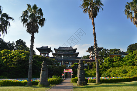 灵泉寺韩国济州岛名胜地标药泉寺背景