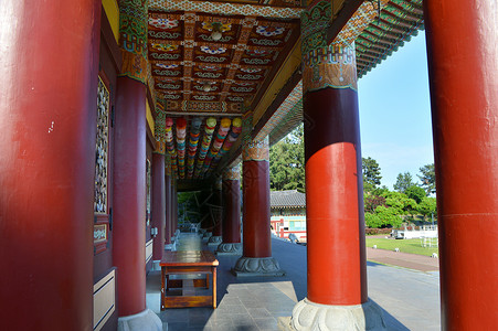 韩国名胜韩国济州岛名胜地标药泉寺背景