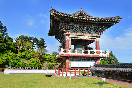 泉阳泉韩国济州岛名胜地标药泉寺背景