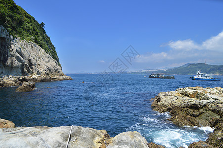 韩国济州岛大海海岛自然风光背景图片