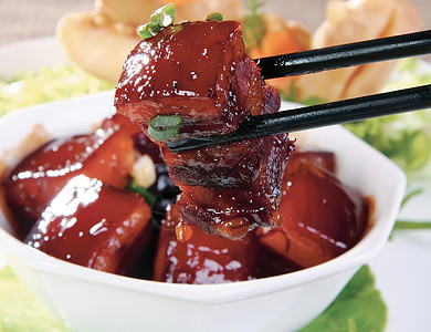 香山饭店美味红烧肉背景