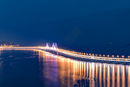 嘉兴夜景杭州湾跨海大桥背景