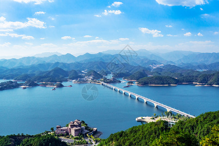 著名旅行景点千岛湖大桥背景