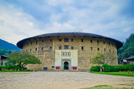 成列福建永定土楼背景