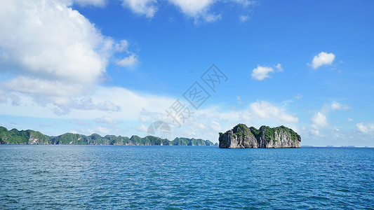 越南海岛越南下龙湾海岛自然风景背景